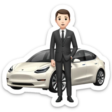 White tesla model 3 with a sleaky physician next to it sticker