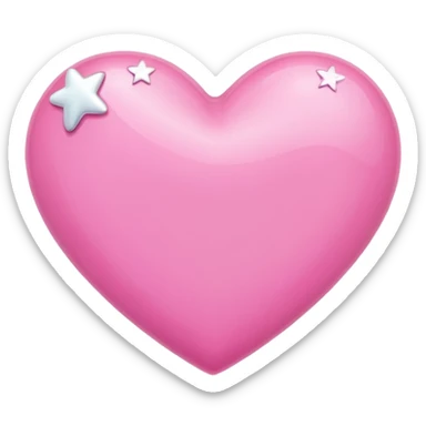 pink heart with stars sticker