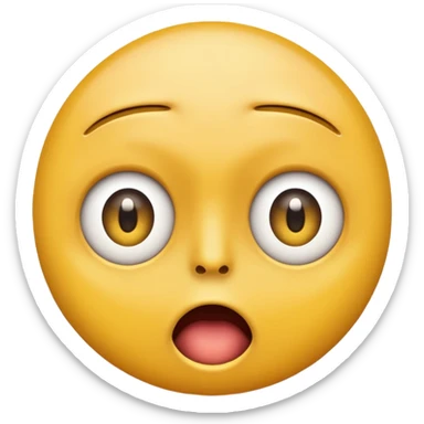 Eye twitch emoji. Standard yellow emoji face. One eye half open in a twitch way. Mouth in a shocked expression  sticker