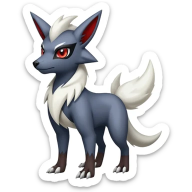 Edgy cool Absol-Zorua-Zangoose-Houndour-Poochyena-creature-hybrid full body  sticker