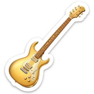 cinematic-realistic-guitar,-polished-metal,-warm-golden-reflections-dancing-along-its-surface,-soft-hands-carefully-positioned-over-the-keys,-glowing-with-an-elegant-and-airy-charm. sticker