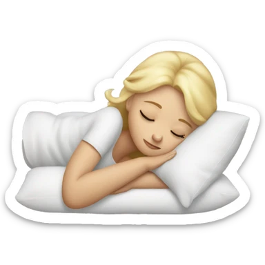 Blonde girl sleeping on a pillow sticker