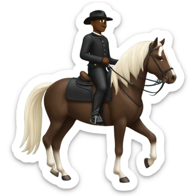 All black men riding a horse classes￼ sticker