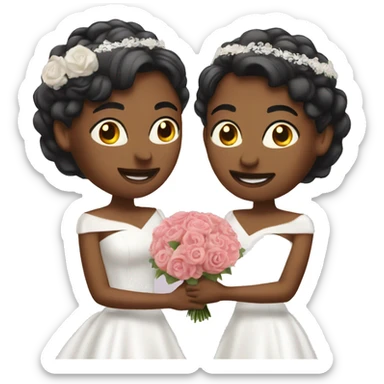 Two lesbians getting married  sticker