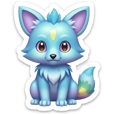 Cute cool pastel shiny colorful animal hybrid Fakemon full body sticker