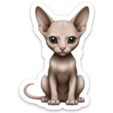 Sphinx cat Black and white  sticker