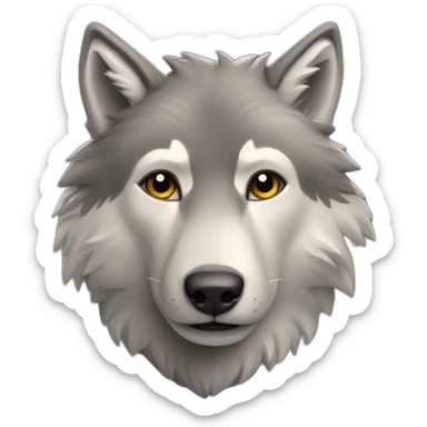 Loup qui fait un câlin à un moutob sticker