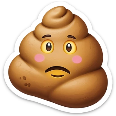 sanding a poop emoji rock sticker