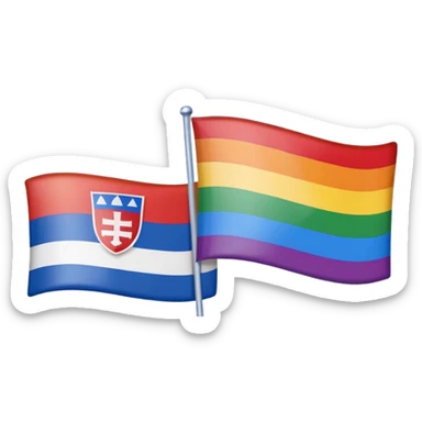 A slovak flag combined with a gay flag sticker