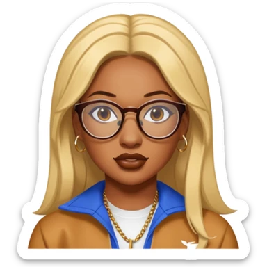 rapper Megan Thee Stallion wear glasses sticker