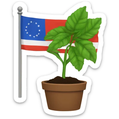 Noreigan flag with a plant in it (no soil) sticker