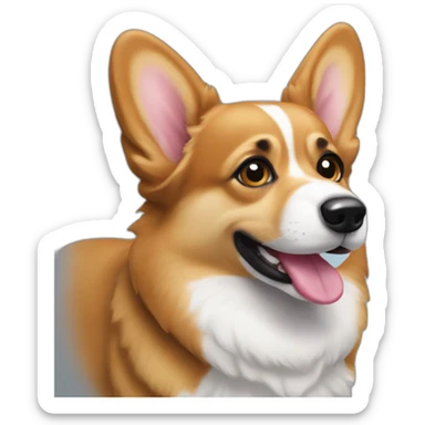 Corgi negro guiñando un ojo sticker