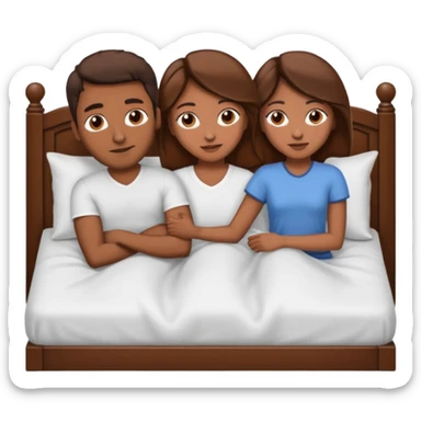 Brown Man with brown hair woman bent over naked having sex in bed sticker