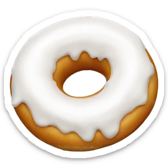 White Donut with hair on it sticker