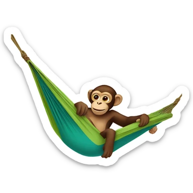 Monkey in a hammock sticker