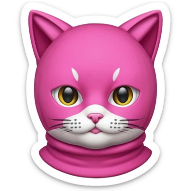 Pink Balaclava Cat sticker
