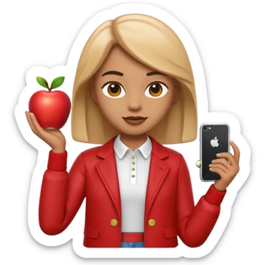 A 3D emoji with a apple Memoji style that the depicts a person who is learning to become a fashionista as her highchool extended profile. She is young in a highschool age. sticker