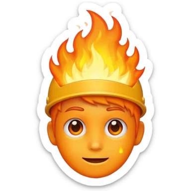 🙂🔥 cobine the two put the fire on topp of the head nothing more nothing less, stop with the ai don’t make it look like a person  sticker