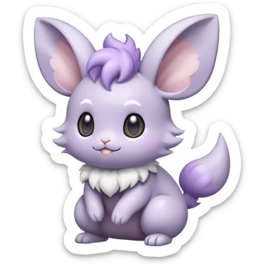 Minccino-Espurr-Cinccino-creature-hybrid sticker