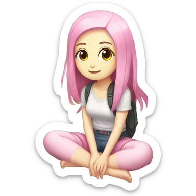 Lilypichu on a lilypad sticker