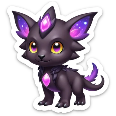 Cute cool colorful dark nebula fantasy-Digimon-animal-hybrid full body sticker