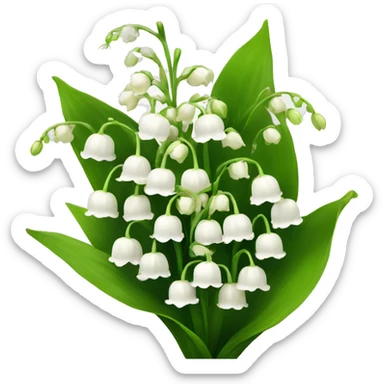 White Lily of the valley flowers bouquet  sticker
