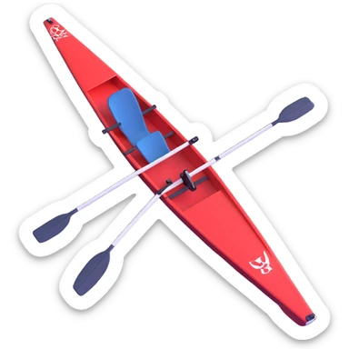 professional Olympic rowing boat, top view sticker