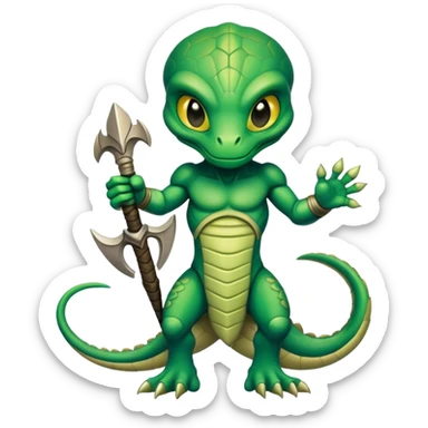 Alien reptiloid warrior sticker