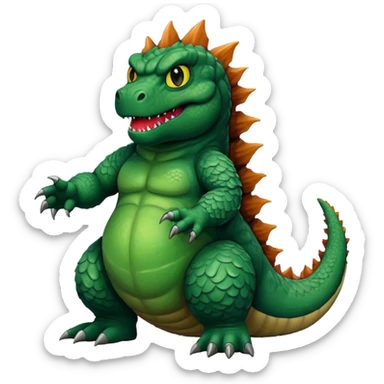 godzilla with poop eyes sticker