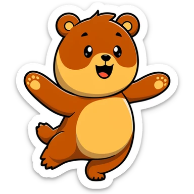 Enthusiastic bear with "wowser" expression, extremely excited and energetic sticker