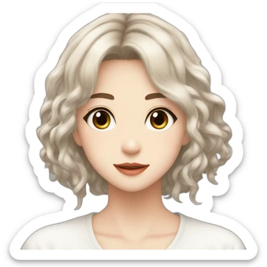 Ueda Sae（Beautiful Girl・Whitening・Medium Hair・Brown Hair） sticker