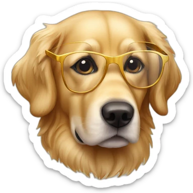 Perro Golden retriever con gafas sticker