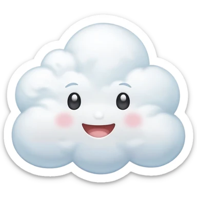small kawaii cloud with a smiling face and soft colors sticker