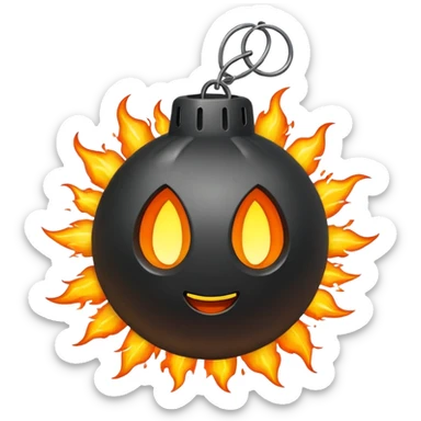 explosive bomb emoji, simple, expressive, with clear explosion effect sticker