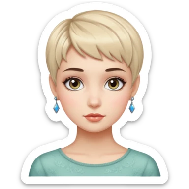 pretty bratz baddie, pretty eyes, pretty makeup, pixie cut sticker