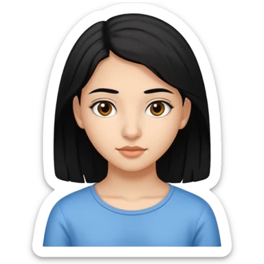 Fait une fille de 15 ans origine Tunisienne avec kes cheveux lisse noir sticker