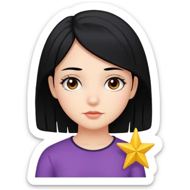 Niña de pelo negro bonita asterik  sticker