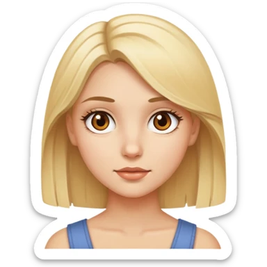 blonde girl brown eyes  sticker