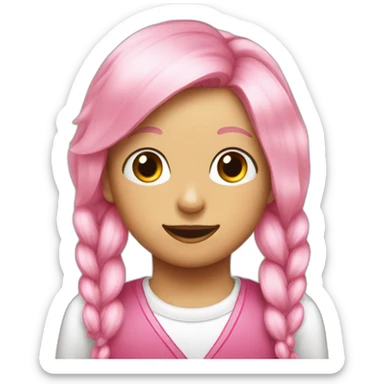 yorkshire-with-the-tongue-and-pink-hairbow-at-the-head sticker