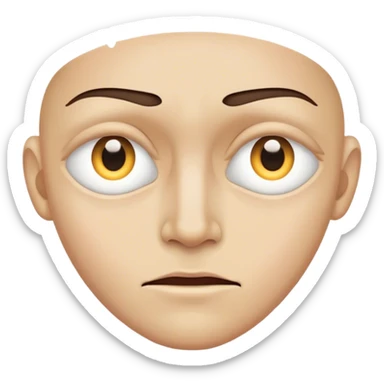 One eye slit open with the other eye right open face sticker