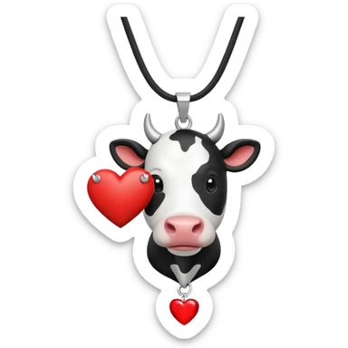 i need combination of this two emojis for making a neckless ❤️🐮  sticker