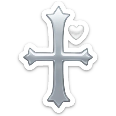 a black tombstone in silver RIP and a silver heart sticker