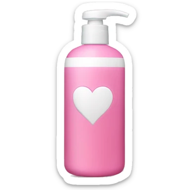 Pink bottle shampoo with white heart  sticker