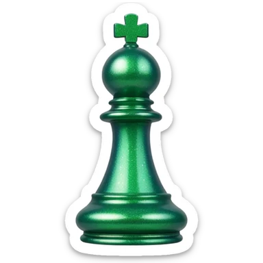 green glitter chess piece pawn sticker