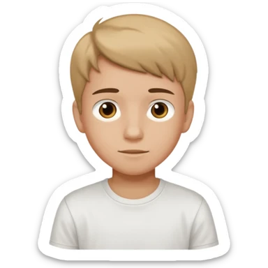 A boy, aged 15 and 16, with a light brown complexion, is broadcasting with any t-shirt on. sticker