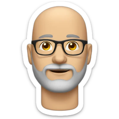 bald spanish white man with a beard around 50yo with glasses on the forehead sticker