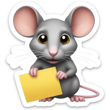 A rat holds a sign with the inscription "ТЫ" sticker