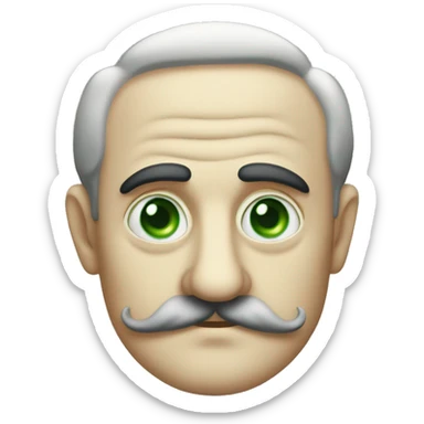 Hercule Poirot with green cat eyes sticker
