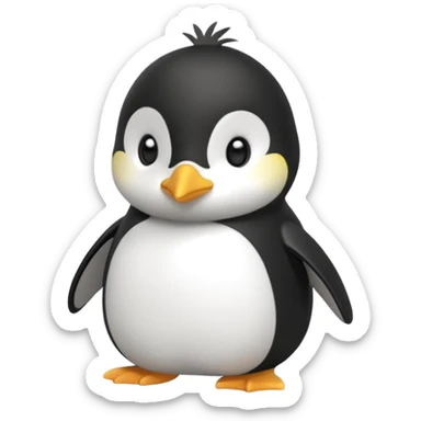 A Sylvanian Families–style penguin looking fully to the right sticker