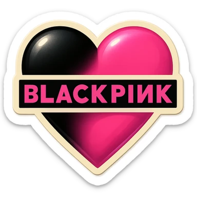 BLACKPINK-inspired object, black and pink colors, nostalgic and playful sticker look, Retro Stickers style sticker